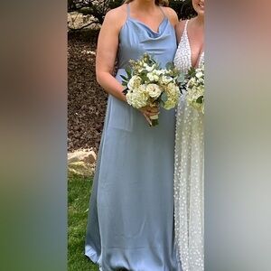 Azazie Dress - Style Naomie - Color Dusty Blue - Bridesmaid size 14